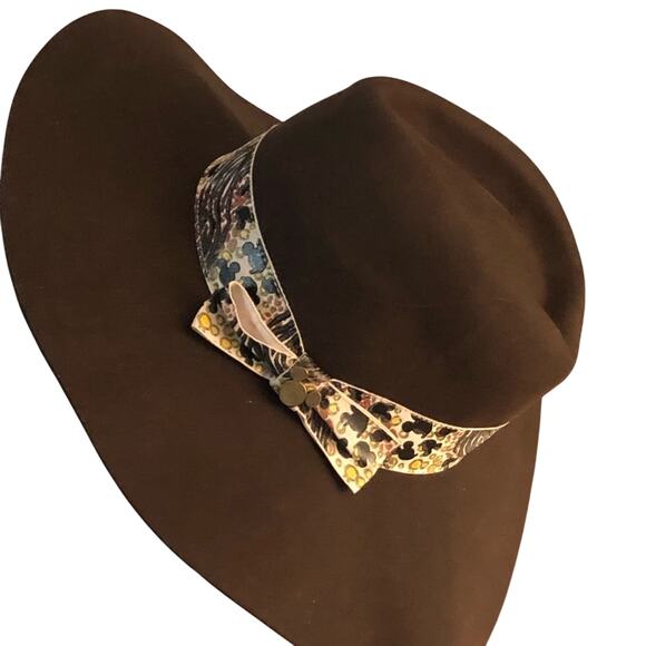 Disney Animal Kingdom Dark Brown Wool Floppy Festival boho Hat NWT - Picture 3 of 4